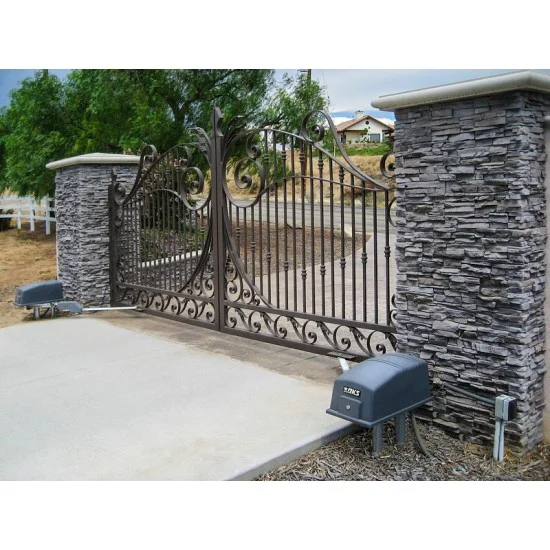 Professional automatic gate operator installation with access control keypad on residential property in Wilmington NC