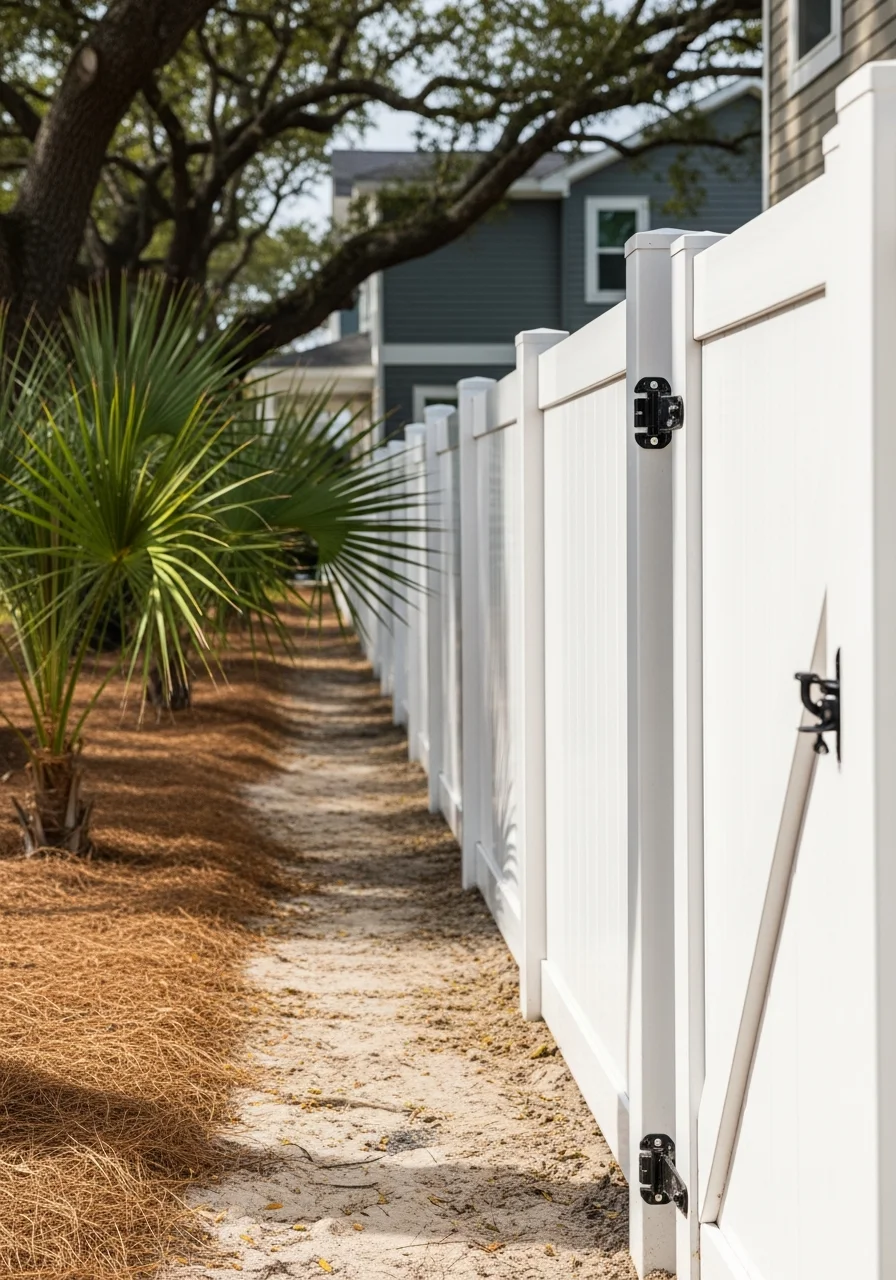 Beachfront property renovation showing new exterior siding and reinforced entry doors in North Myrtle Beach.